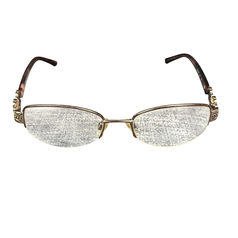 Sophia Loren M231 Zyloware Gold Burgundy Semi-Rimless Eyeglasses Frames 51-19